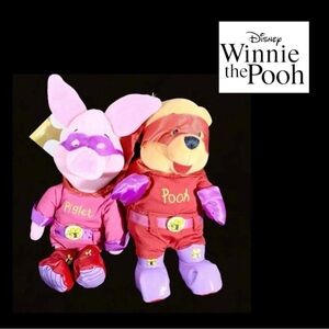 Disney Plush Set – Superhero Pooh & Piglet in Halloween Costumes